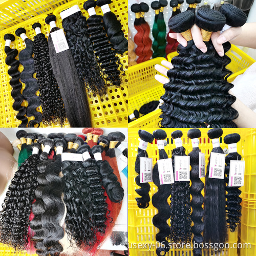 Raw cuticle aligned human hair supplier wholesale raw virgin hair bundles mink Brazilian human hair extension vendors